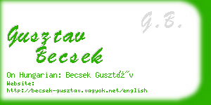 gusztav becsek business card